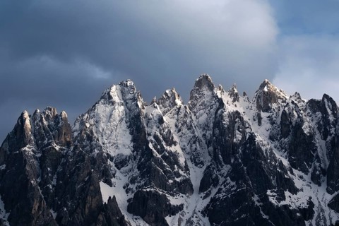 Close-up of mountain peaks of the Haunold Group in the evening light, Haunold, Haunold Group, San