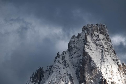 Close-up of the Dreischusterspitze, Haunold Group, San Candido, Val Pusteria, Sesto Dolomites,