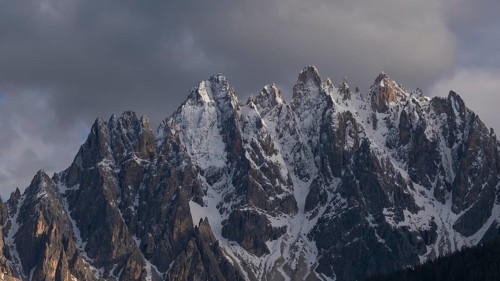 View of the local mountains of San Candido, Haunold, Birkenkofel, Haunold Group, Val Pusteria,