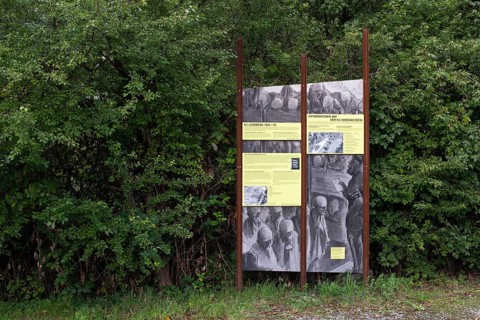 Information boards, Path of Remembrance, Leonberg Concentration Camp Memorial, Leonberg,