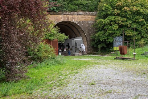 Entrance to the Old Engelberg Tunnel, first motorway tunnel in Germany, 1944 and 1945 production