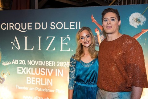 Dancing couple after the press screening of Alizé, a joint production by Cirque du Soleil and Live