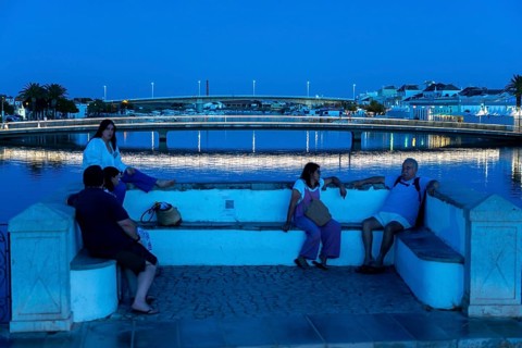 New bridge over the Rio Gilão, Ponte Gilão, in Tavira, old town, in the east of the Algarve,