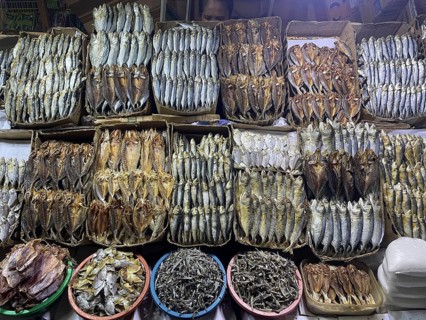 Market, market stall, fish, dried fish, San Carlos, Negros Occidental, Philippines