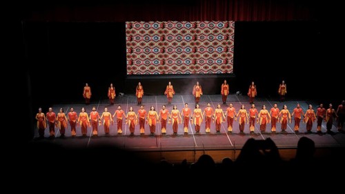 Members of Fire of Anatolia, also known as Anadolu Atesi, bow to the audience after their
