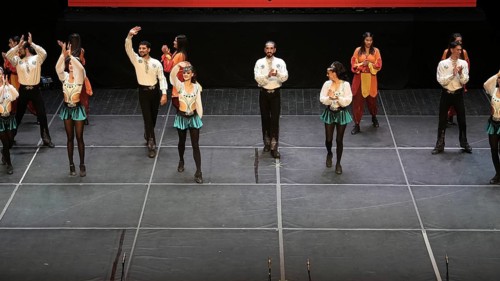 Members of Fire of Anatolia, also known as Anadolu Atesi, bow to the audience after their