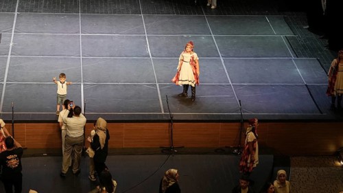 Audience members gather inside the theater before the start of the Fire of Anatolia show in