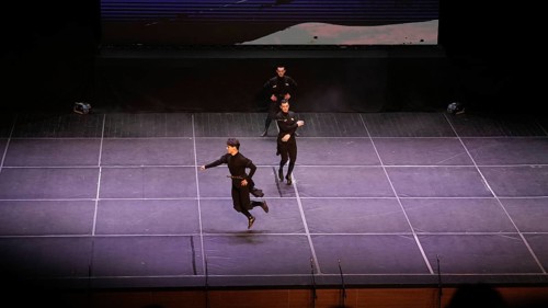Male dancers from Fire of Anatolia perform the traditional Lezginka dance in Gaziantep, showcasing