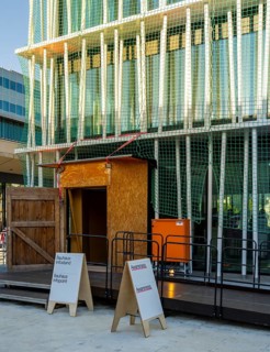 Open day, Bauhaus Archive, construction site in Klngelhöferstraße, Berlin, Germany