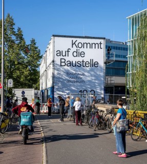 Open day, Bauhaus Archive, construction site in Klngelhöferstraße, Berlin, Germany