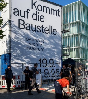 Open day, Bauhaus Archive, construction site in Klngelhöferstraße, Berlin, Germany