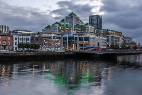 Modern building on the River Liffey, Dublin, Ireland