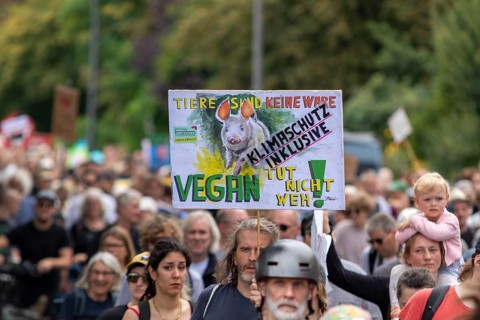 Worldwide climate strike by Fridays for Future under the motto Exit Gas - Enter Future,