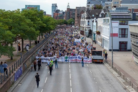 Worldwide climate strike by Fridays for Future under the motto Exit Gas - Enter Future,