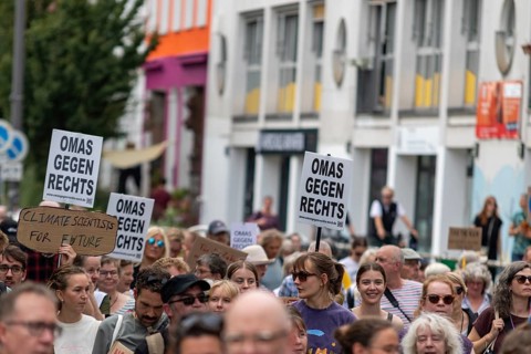 Worldwide climate strike by Fridays for Future under the motto Exit Gas - Enter Future,