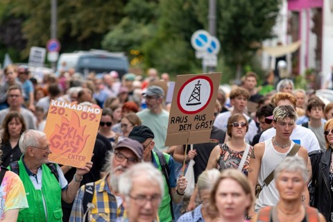 Worldwide climate strike by Fridays for Future under the motto Exit Gas - Enter Future,