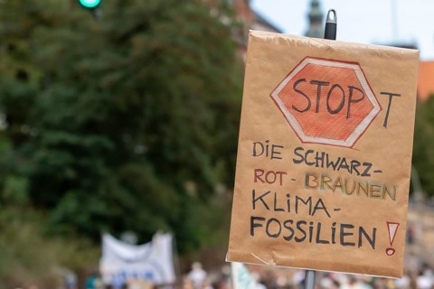 Worldwide climate strike by Fridays for Future under the motto Exit Gas - Enter Future,