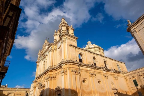 Amazing historic Church in Marsaxlokk, Malta on a Sunny Day