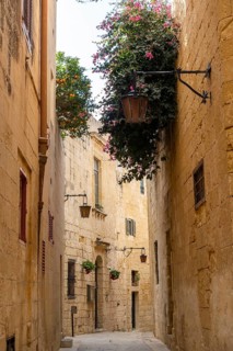 Wonderful historic street in Marsaxlokk, Malta on a Sunny Day