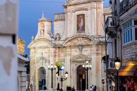 St Paul church in the evening, Rabat Mdina, Malta