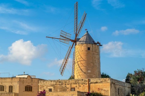 Ta Kola windmill, museum of local history, Gozo island, Malta