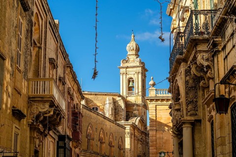 Mediterranean architecture of Mdina, next to Rabat, inland Malta