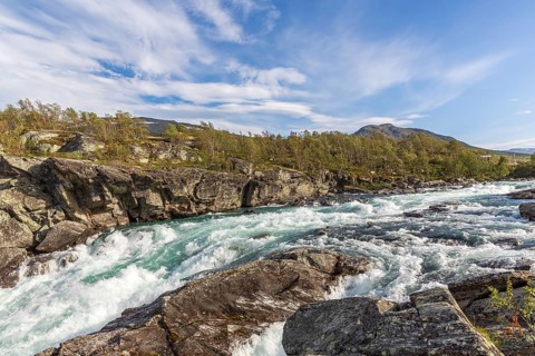 River Sjoa in Jotunheimen National Park, Tessanden, Innlandet, Norway