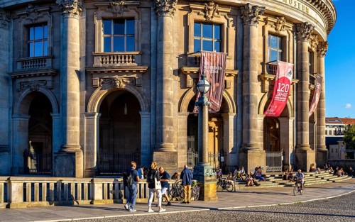 Evening sun at the Bodemuseum, Museum Island, Berlin, Germany