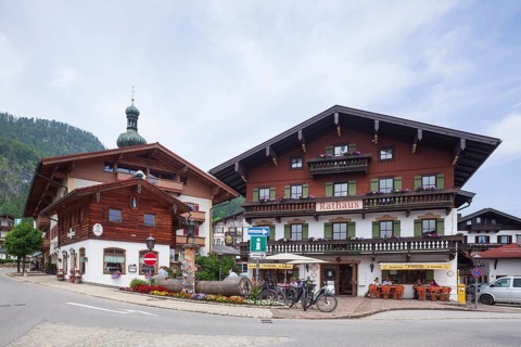 Town hall with catering, Reit im Winkl, Chiemgau, Upper Bavaria, Bavaria, Germany