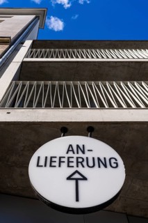 Sign for goods delivery, Am Tacheles in Oranienburger Straße, Berlin, Germany