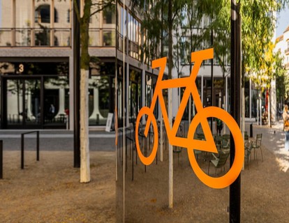 Bicycle car park, inner courtyard, Am Tacheles, Oranienburger Straße, Berlin, Germany