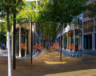 Bicycle car park, inner courtyard, Am Tacheles, Oranienburger Straße, Berlin, Germany