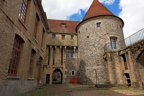 Medieval castle Dieppe, Château de Dieppe, interior view, entrance area, hilltop castle, Alabaster