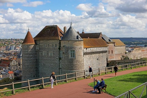 Medieval castle Dieppe, Château de Dieppe, hilltop castle, Alabaster Coast, Côte d'Albatre, Dieppe,