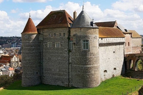 Medieval castle Dieppe, Château de Dieppe, hilltop castle, Alabaster Coast, Côte d'Albatre, Dieppe,