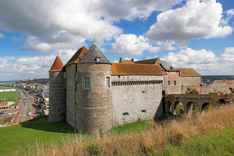 Medieval castle Dieppe, Château de Dieppe, hilltop castle, Alabaster Coast, Côte d'Albatre, Dieppe,