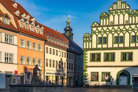 On the market square in Weimar, Thuringia, Germany