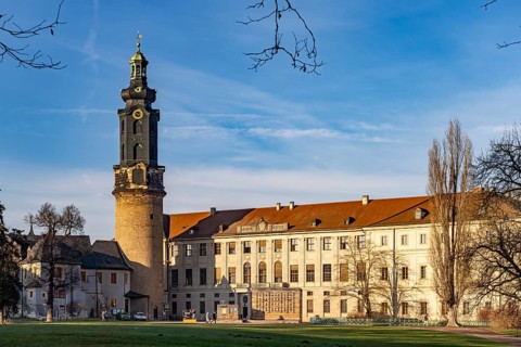 Weimar City Palace with castle tower Weimar, Thuringia, Germany