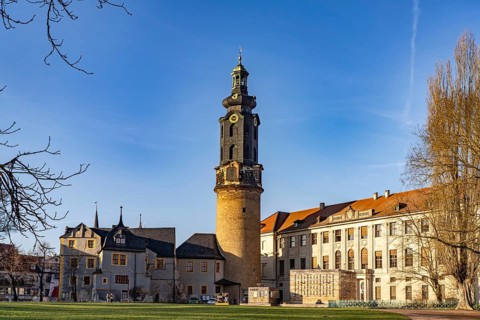 Weimar City Palace with castle tower Weimar, Thuringia, Germany