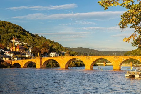 Old Bridge, Nekar, River, Heidelberg, Electoral Palatinate, Baden-Württemberg, Germany