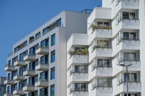 Prefabricated buildings, Berliner Straße, Charlottenburg-Wilmersdorf, Berlin, Germany
