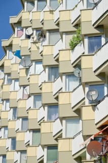 Residential building, prefabricated building, balconies, Toeplerstraße, Charlottenburg-Nord,