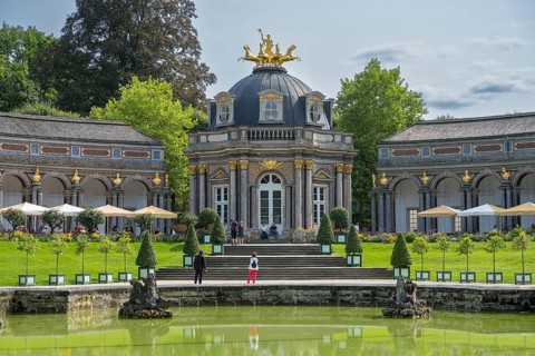 Water basin upper grotto in the palace park, New Palace, Temple of the Sun, Hermitage, Bayreuth,