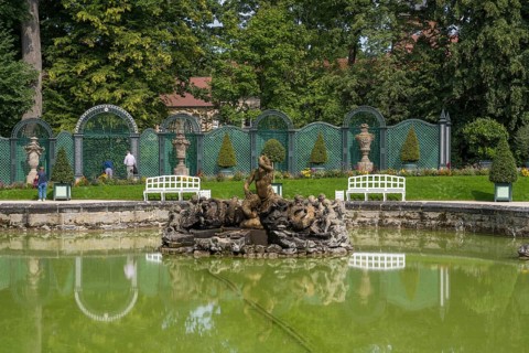 Water basin upper grotto in the palace park, New Palace, Temple of the Sun, Hermitage, Bayreuth,