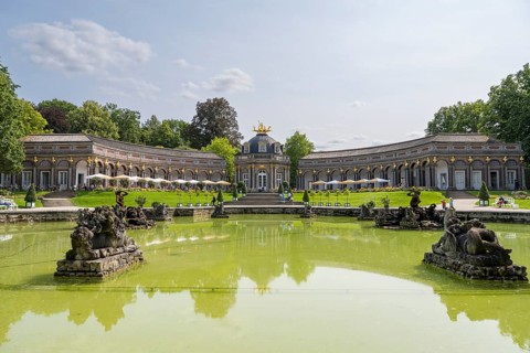 Water basin upper grotto in the palace park, New Palace, Temple of the Sun, Hermitage, Bayreuth,