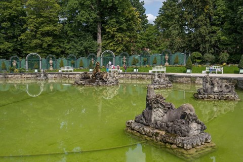 Water basin upper grotto in the palace park, New Palace, Temple of the Sun, Hermitage, Bayreuth,