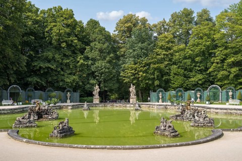 Water basin upper grotto in the palace park, New Palace, Temple of the Sun, Hermitage, Bayreuth,