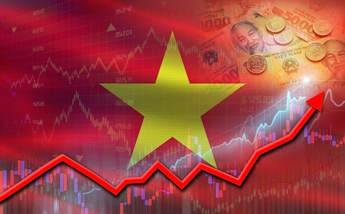 Vietnam economic growth on financial graph. Vietnam financial growth on market graph