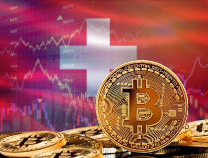 Investors in cryptocurrency and Blockchain Technology in Switzerland, Concept. Bitcoin with
