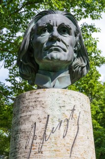 Franz Liszt, bust, portrait bust by Arno Breker, Richard Wagner Park, on the Green Hill, Bayreuth,